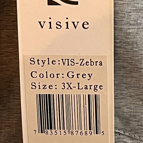 Visive Shirt Mens 3XL Gray Zebra All Over Print Button Down Short Sleeve - Picture 9 of 11